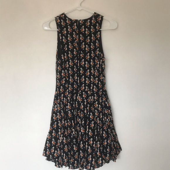 H&M black with flamingo print sleeveless midi - Picture 8 of 8